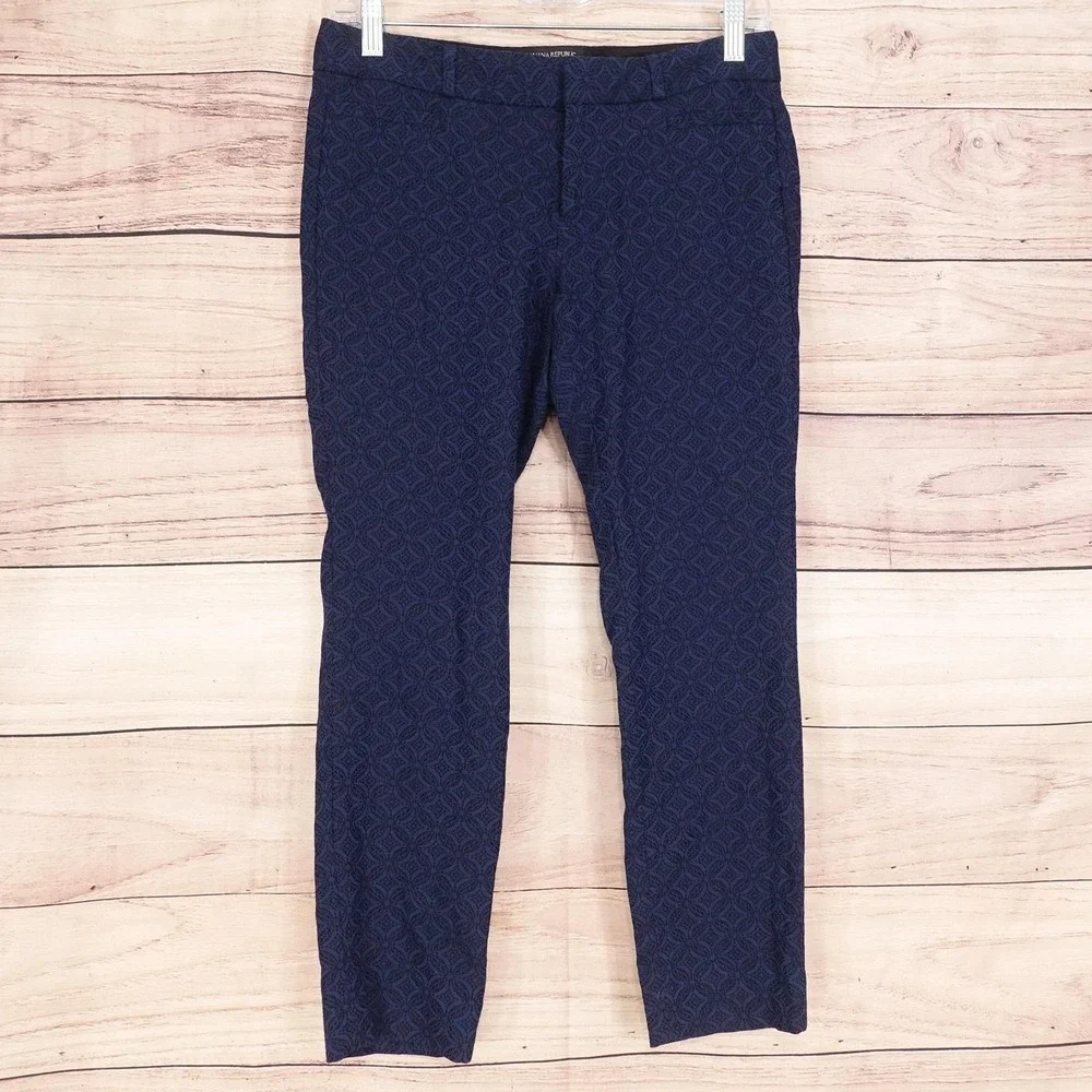 Banana Republic Pants Womens 2P Blue Sloan Ponte Crop Dress Pants Stretch 29x24‎